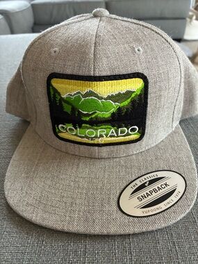 Colorado Patch Snapback Hat - Gray with Green & Yellow Embroidery